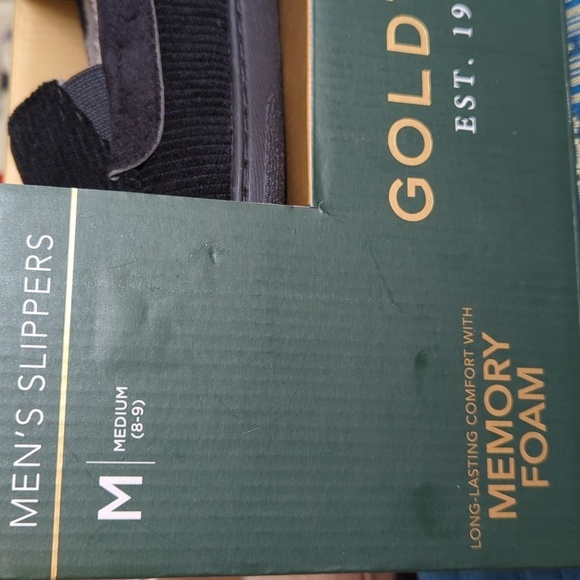 NEW Gold Toe Men’s Slippers Memory Foam Black Corduroy Indoor/Outdoor Med 8/9 - Picture 4 of 9